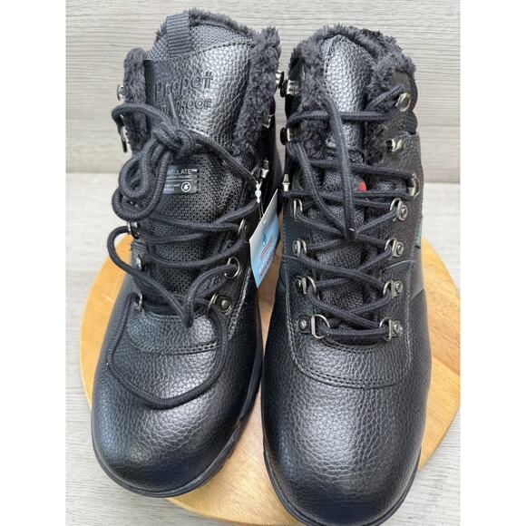 Propet Mens Cliff Walker Black Leather Weather Resistant Boots Men’s 14 5E main image 6